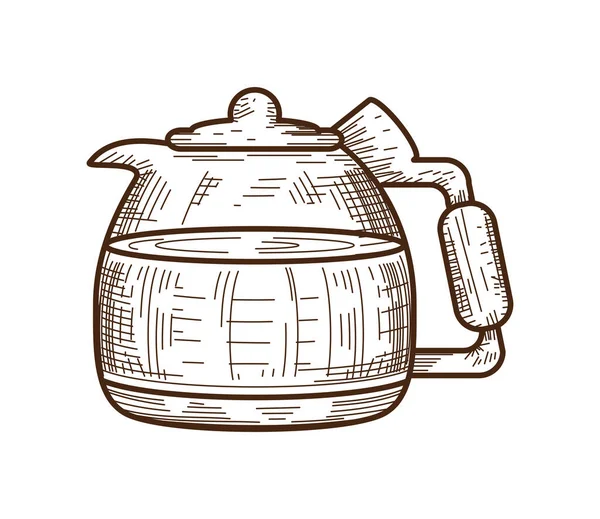 Kaffe Vattenkokare Ikon Isolerad Illustration — Stock vektor