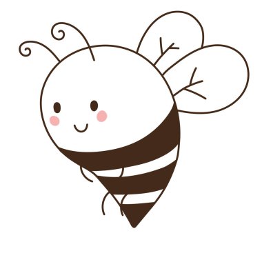 Şirin arı karalama ikonu izole edildi