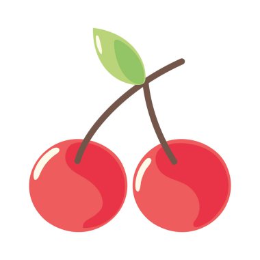 kiraz taze meyve simgesi izole