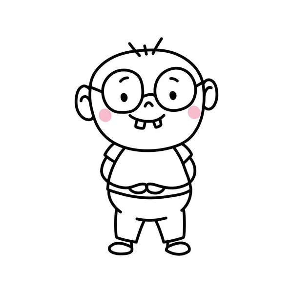 Αστείο Αγόρι Γυαλιά Ηλίου Εικονίδιο Doodle Απομονωμένο — Διανυσματικό Αρχείο