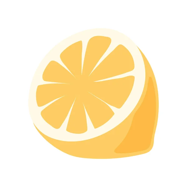 Slice Lemon Fruit Icon Isolated — 스톡 벡터