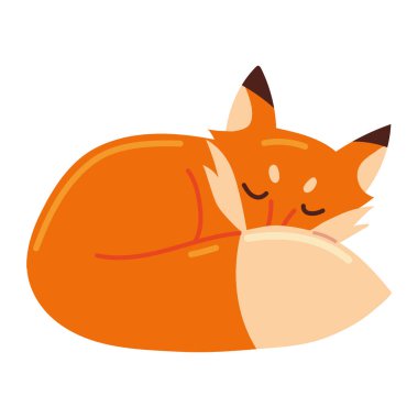 Tilki hayvan simgesi vektörü izole edildi