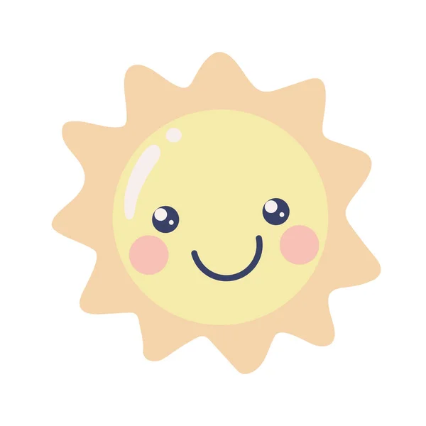 Cute Sun Cartoon Icon Vector Isolated — Stock Vector