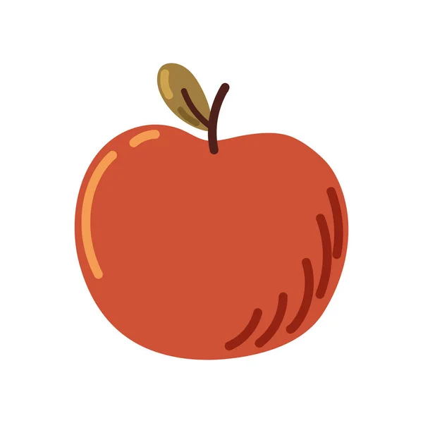 Apfelfrucht Symbol Vektor Isoliert — Stockvektor