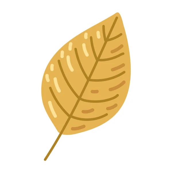 Autumn Yellow Leaf Icon Vector Isolated — Stock Vector
