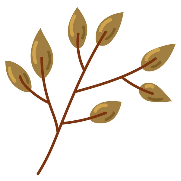 Herbst Zweig Blätter Symbol Vektor Isoliert — Stockvektor
