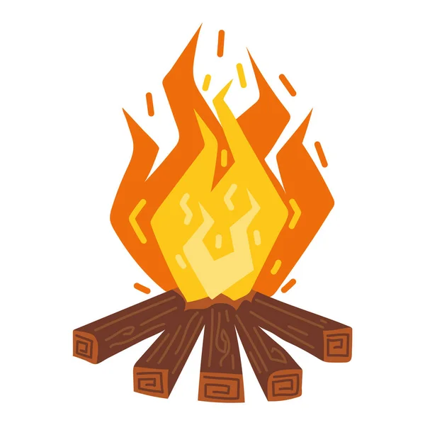 Ikona Ogniska Izolowany Wektor Płomienia — Wektor stockowy