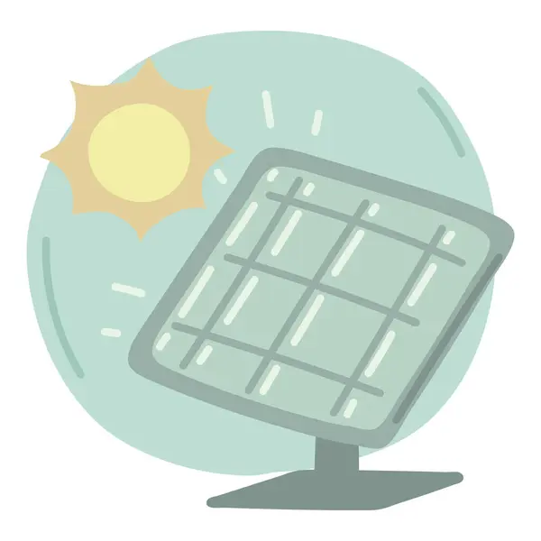 Eko Panelu Słonecznego Wektor Izolowany — Wektor stockowy