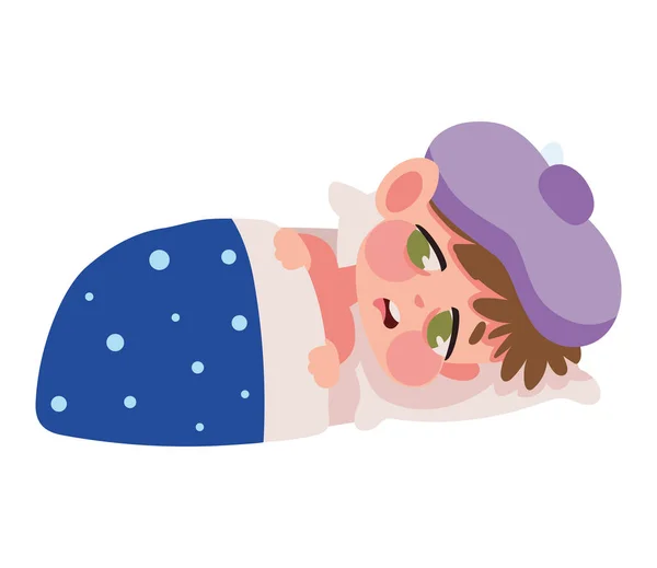 Hasta Çocuk Dinlenme Ikonu Izole Edildi — Stok Vektör