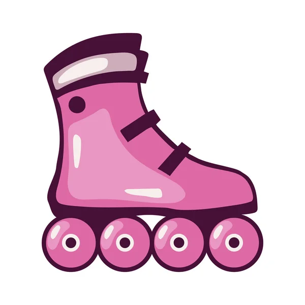 Розовый Скейт Поп Арт Модный Икона Изолирован — стоковый вектор
