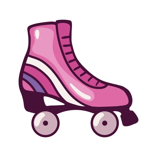 Icône Pop Art Skate Rose Isolé — Image vectorielle