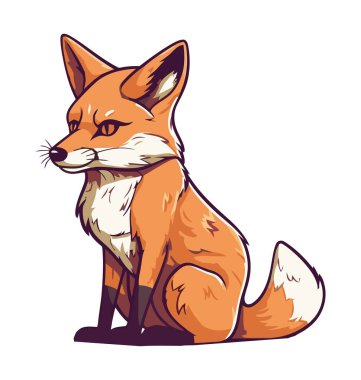 little fox icon isolated illustration clipart