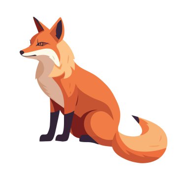 Tilki hayvan simgesi izole edilmiş çizim