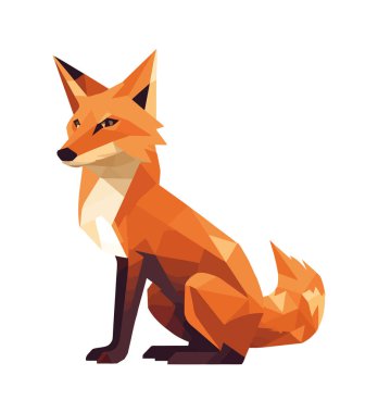 soyut hayvan tilki simgesi izole edildi