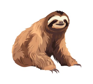 Tembel hayvan maskotu ikonu izole edildi