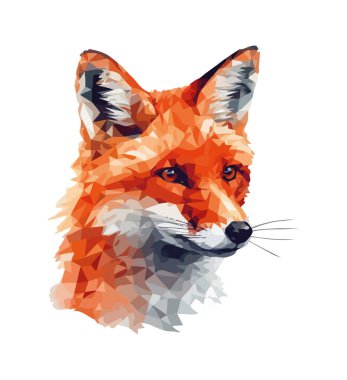 Fox soyut resim simgesi izole edilmiş