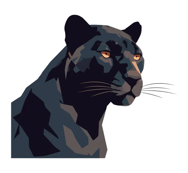 Panthère Icône Animal Félin Illustration Isolée — Image vectorielle