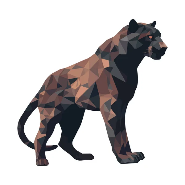 Icono Animal Pantera Geométrica Ilustración Aislada — Vector de stock