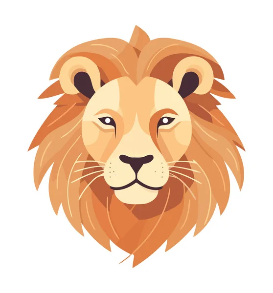 Lion Sur Fond Blanc Icône — Image vectorielle