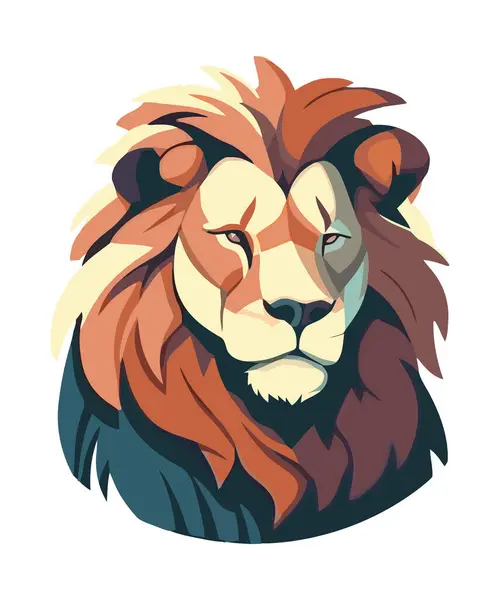 Изолированная Иконка Lion Feline Magestic — стоковый вектор