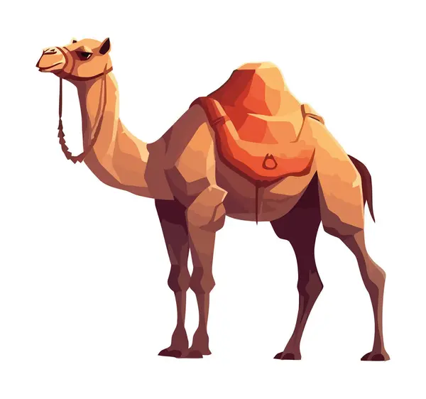 Kamel Tier Tierwelt Ikone Isolierte Illustration — Stockvektor