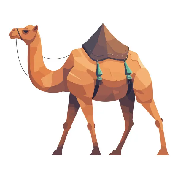 Camel Desert Travel Icon Isolated Illustration — Stock Vector
