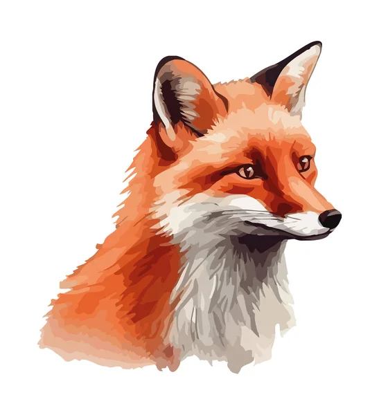 狐狸肖像画动物图标矢量隔离插图 — 图库矢量图片