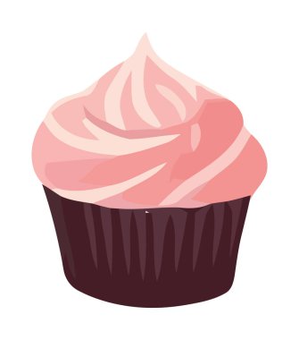 Krema ikonu izole edilmiş tatlı bir kutlama pastası.