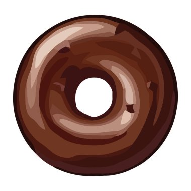 Çikolata kremalı tatlı çörek ikonu izole edilmiş.