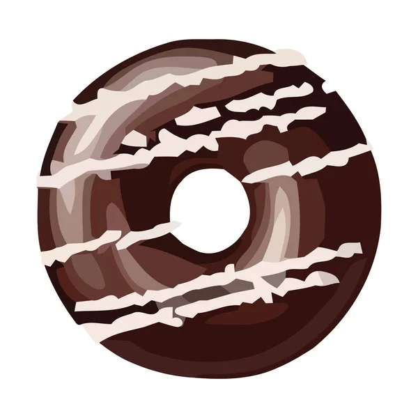 単離されたホワイトバックドロップアイコンのチョコレートドーナツアイコン — ストックベクタ