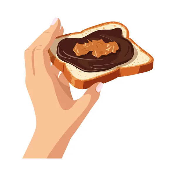 Hand Hält Gourmet Schokolade Dessert Ikone Isoliert — Stockvektor