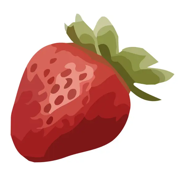 Juicy Ripe Strawberry Symbol Healthy Eating Icon Isolated — Stock Vector