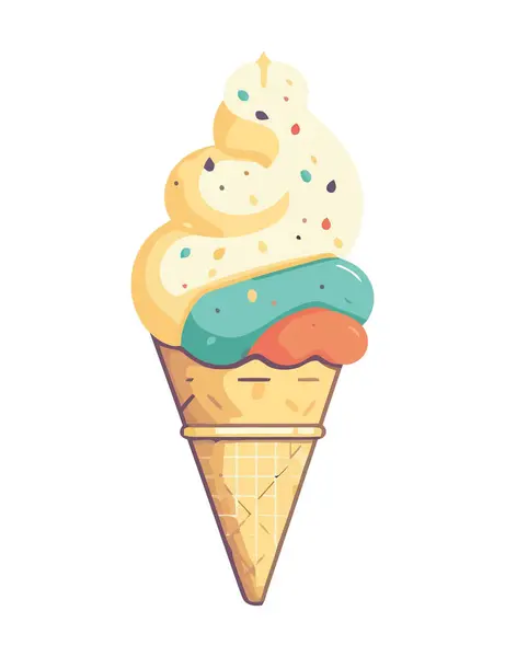 Конус Сладкого Мороженого Иконкой — стоковый вектор
