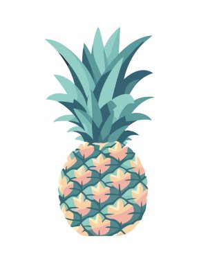 Olgun ananas, izole edilmiş sağlıklı yaz ferahlatıcı yemeğini sembolize eder.