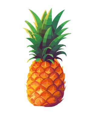 Olgun ananas dilimi, taze ve sulu atıştırmalık izole edilmiş.