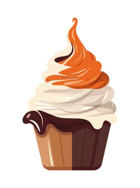 Krem şanti süslemeli şirin çizgi film kekleri.