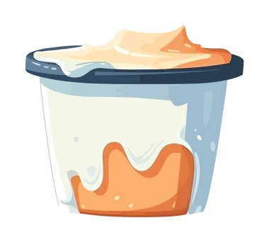 Sıvı boya ikonlu plastik kovanın vektör çizimi