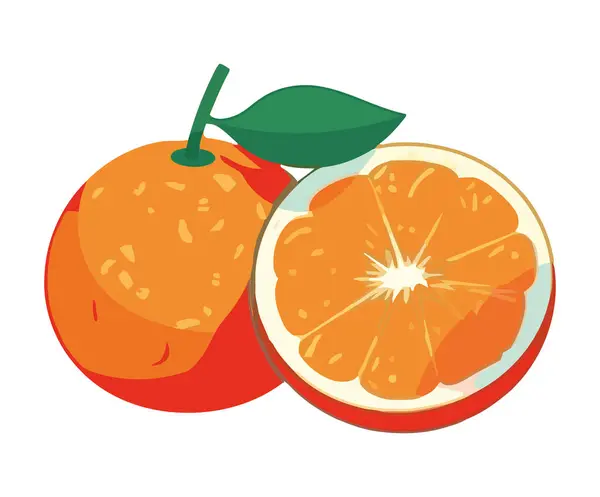 Sappige Citrusvruchten Plak Symbool Van Versheid Geïsoleerd — Stockvector