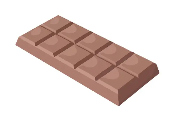 Dark Chocolate Block Shape Symbolizes Unhealthy Eating Icon — Stock Vector