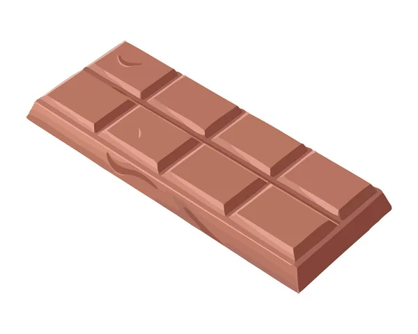 Rebanada Chocolate Roto Aislado Icono Blanco — Vector de stock