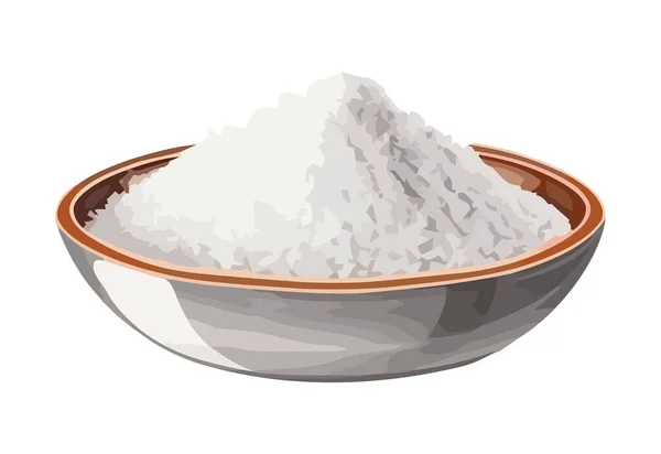 Υγιεινό Γεύμα Ρύζι Basmati Βιολογικά Καρυκεύματα Πετροαλμυρό Εικονίδιο — Διανυσματικό Αρχείο