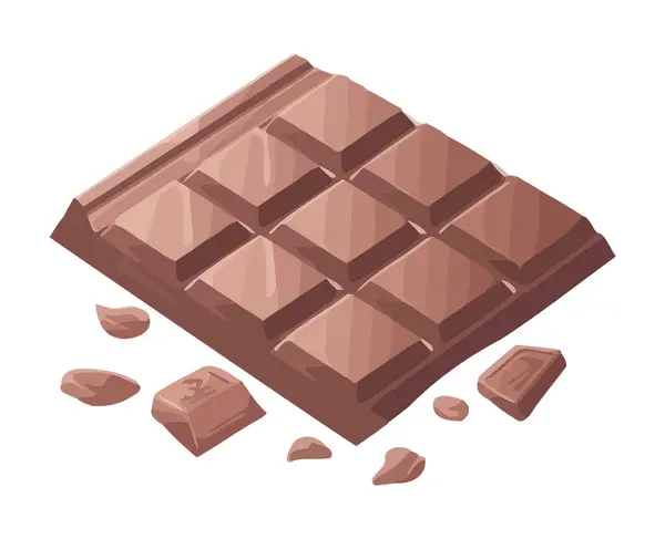 Édes Csokoládé Cukorka Tört Finom Szeletek Ikon — Stock Vector