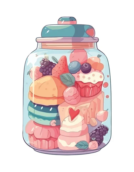 Sweet Gourmet Cupcakes Chocolate Strawberries Icon — Stock Vector