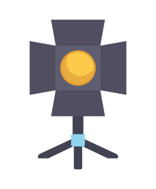 Bir tripod simgesindeki spot ışığı izole edilmiş