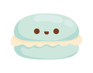 Kurabiye ve kawai yemek ikonu izole edildi.