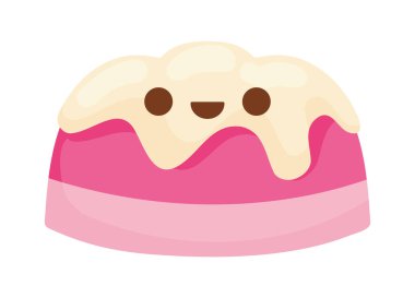 Jöle kawaii yemek ikonu izole edildi