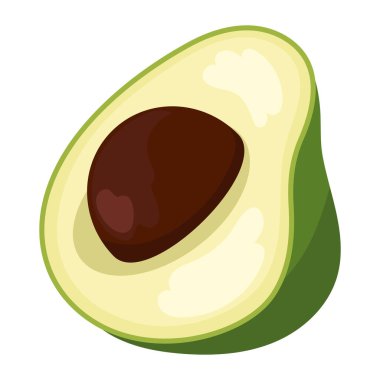 Avokado yiyecek ikonu tasarımı izole edildi