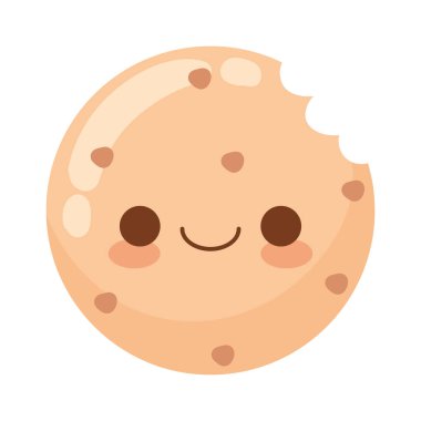 Kurabiye kawaii yemek ikonu izole