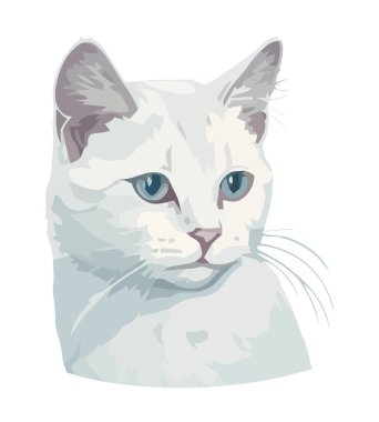 Şirin kedi yavrusu oturuyor, doğa güzelliği ikonunu izole ediyor.