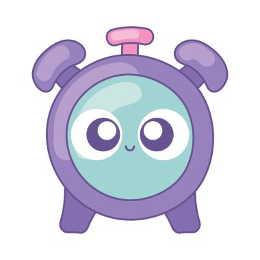 kawaii alarm saati simgesi izole edildi